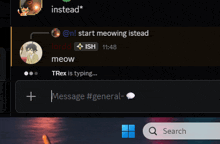 a screenshot of a computer screen with a message that says " instead " on it
