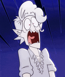 a cartoon drawing of a vampire with his mouth wide open