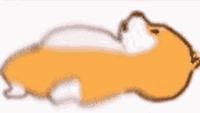 a cartoon drawing of a hamster laying down on its back on a white background .