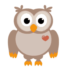owl cute heart