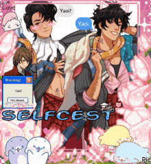 a picture of a man with a scarf around his neck and the words selfcest