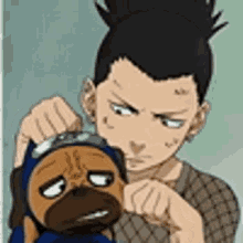 shikamaru naruto dog anime cartoon