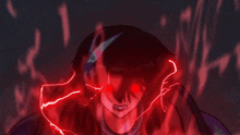 a drawing of a person with a red lightning bolt coming out of their head
