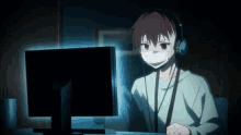 anime boy watch computer manga