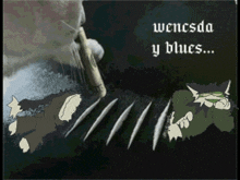 a cartoon of a cat sniffing cocaine with the words wencsda y blues written on the bottom