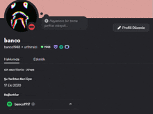 banco has a sad face on his profile page