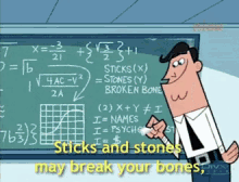 Sticks And Stones Fairly Odd Parents GIF - Sticks And Stones Fairly Odd Parents Teaching GIFs
