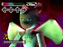 a cartoon character with a star on her chest is in the final stage of a videogame