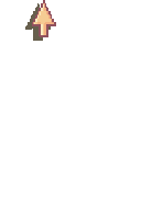 an arrow pointing up in a pixel art style on a white background .