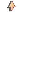 an arrow pointing up in a pixel art style on a white background .