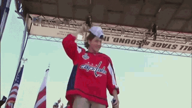 Caps Fan Flaunts Stanley Cup Made of Beer Cans - GIPHY Clips
