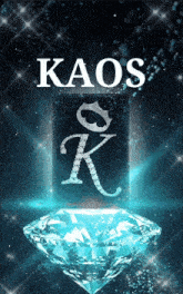 a kaos logo with the letter k on a diamond