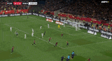 espn is showing a soccer game between fcb and rma