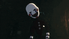 a cartoon drawing of a puppet with a smiley face