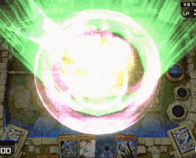 a video game is being played with a green circle that says event 2 main 2 on it
