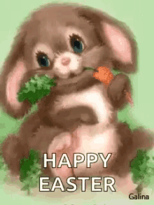 Bunny Happy Easter GIF - Bunny Happy Easter Carrot Lover GIFs