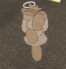 a cartoon drawing of a girl with a paw print