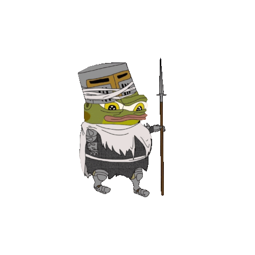 a cartoon of a frog wearing a knight 's outfit and holding a spear