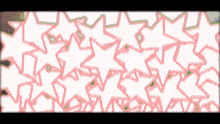 a white background with pink and green stars
