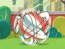 a cartoon drawing of a bubble with the letters eee on it