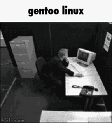 linux gentoo computer destroy robot
