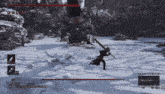 a screenshot of a video game shows a person fighting a monster and the words " calloid gaming " on the bottom