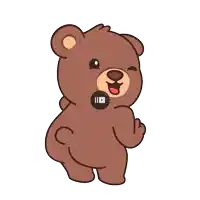 a cartoon teddy bear with a youtube icon on its chest