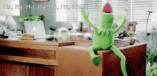 Laughing Kermit GIF - Laughing Kermit Office GIFs