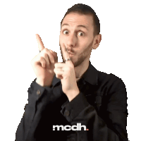 a man is making a shhh sign with his hands