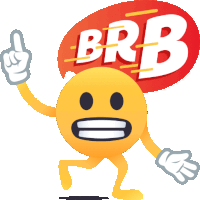 Brb Smiley Guy Sticker - Brb Smiley Guy Joypixels Stickers