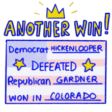 another win democrat winner hickenlooper defeated republican r gardner