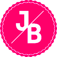 a pink circle with the letter b inside