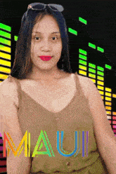 a woman with the name maui written on her