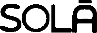the word sola is written in black letters on a white background .