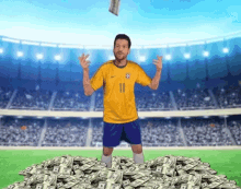 Neymar Swimming In Money GIF