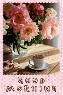Good Morning Flowers GIF - Good Morning Flowers Coffee GIFs