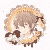 a picture of a boy with the words " the lovers " written on it