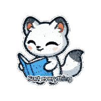 Howtokitsune Foxreading Sticker - Howtokitsune Kitsune Foxreading Stickers