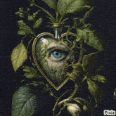 a painting of a tree with roots and leaves with pixiz written on the bottom right