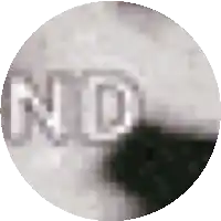 a close up of a circle with the word no on it