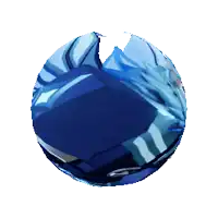 a blue and white ball with a cartoon character on it