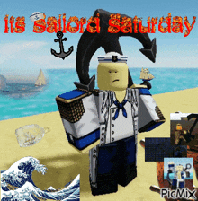 a poster that says it 's sailor saturday with a sailor on it