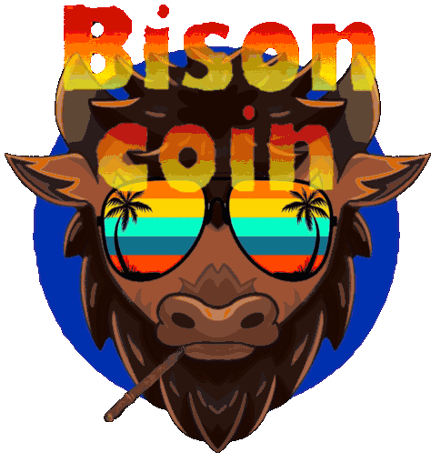 Bison Bison Coin Sticker - Bison Bison Coin Stickers