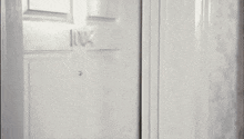 a white door with a sign on it that says dock