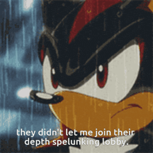shadow the hedgehog says they did n't let me join their depth spelunking lobby