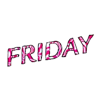 a white background with pink letters that say friday