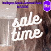 an advertisement for a semi-annual sale says sale time