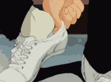 Anime Putting On Shoes GIF - Anime Putting On Shoes White Shoes GIFs