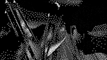 a black and white pixelated image of a person 's face