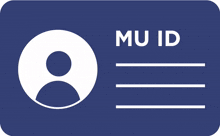 a mu id card with a picture of a person in a circle